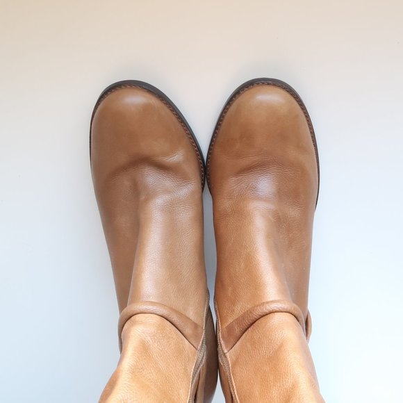 Uffizi Brown Leather Tall Heeled Boots With Metallic Harness Size 9.5 M - Picture 7 of 16